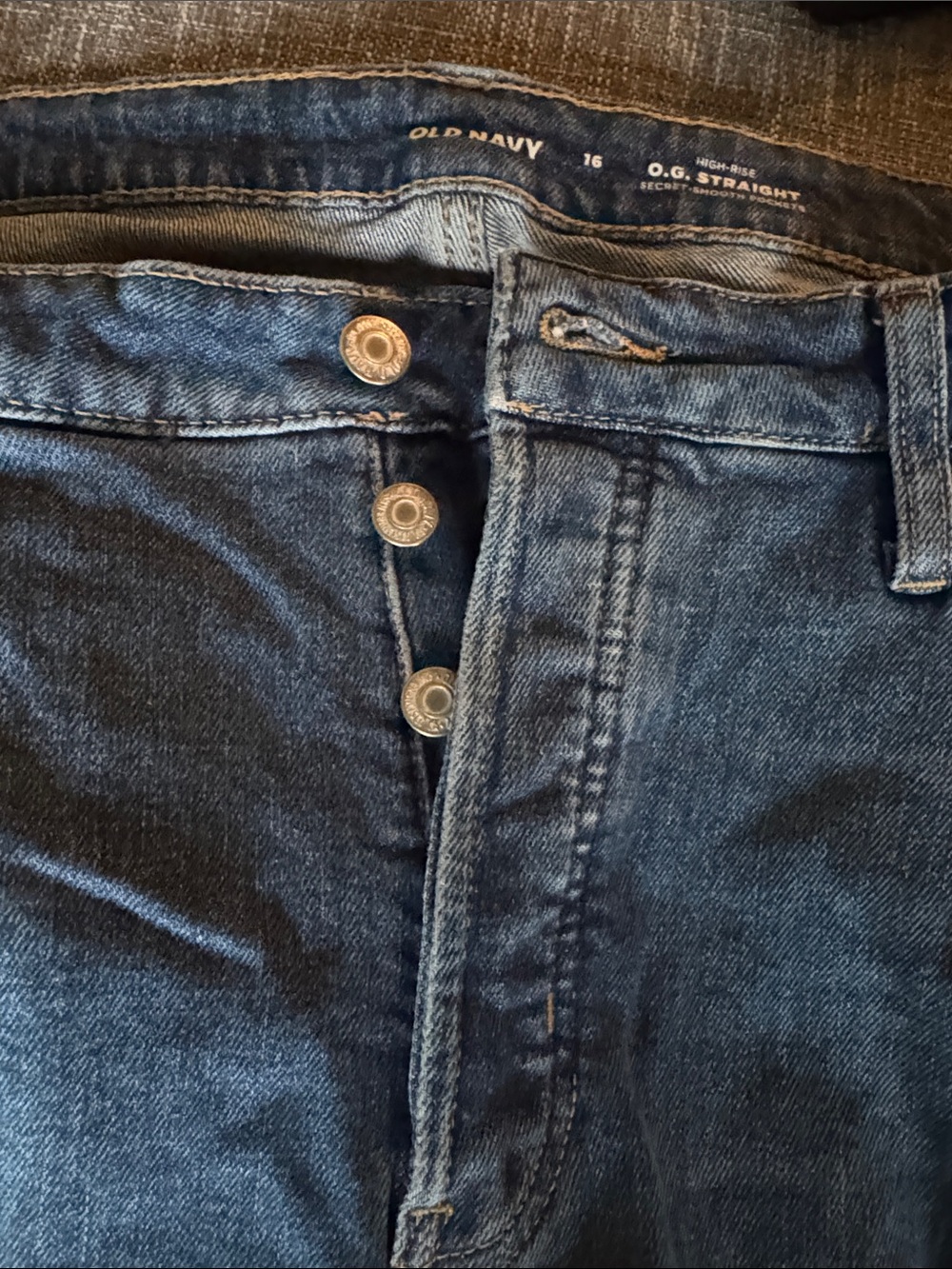Old Navy Blue High-Rise O.G. Straight Jeans - Picture 5 of 5